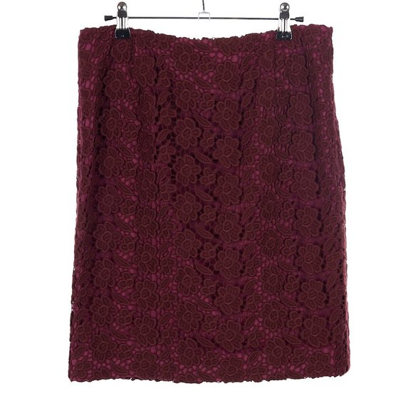 MaxMara Weekend Plum Lace Skirt Size 6 - Picture 4 of 6